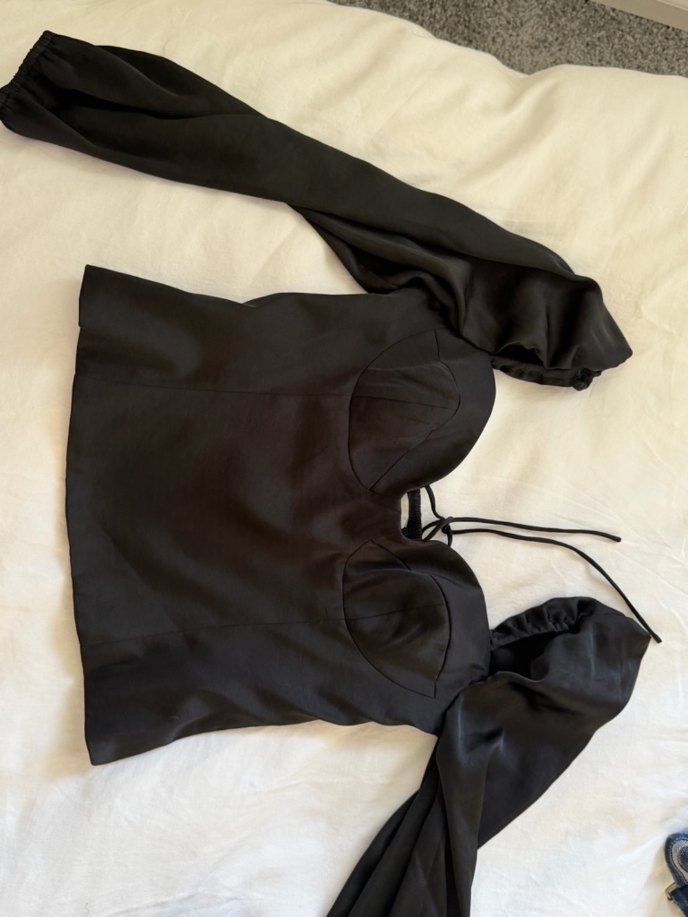 Wilfred Black Satin Bustier Top